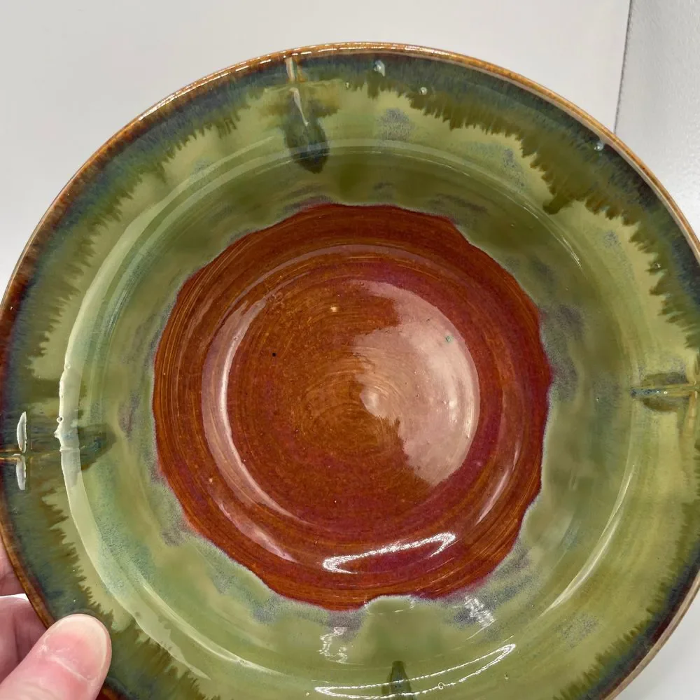 Studio Pottery Glazed Bowl‎ with Crosses
